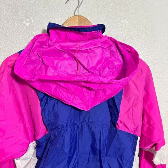 VTG 80s Nike Windbreaker Jacket S Silver Tag Color Block Full-Zip - Picture 5 of 10